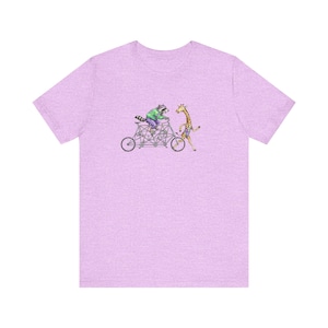 Tandem Bike Animal Friends Graphic Tee - Funny Cycling Animal Gift image 12