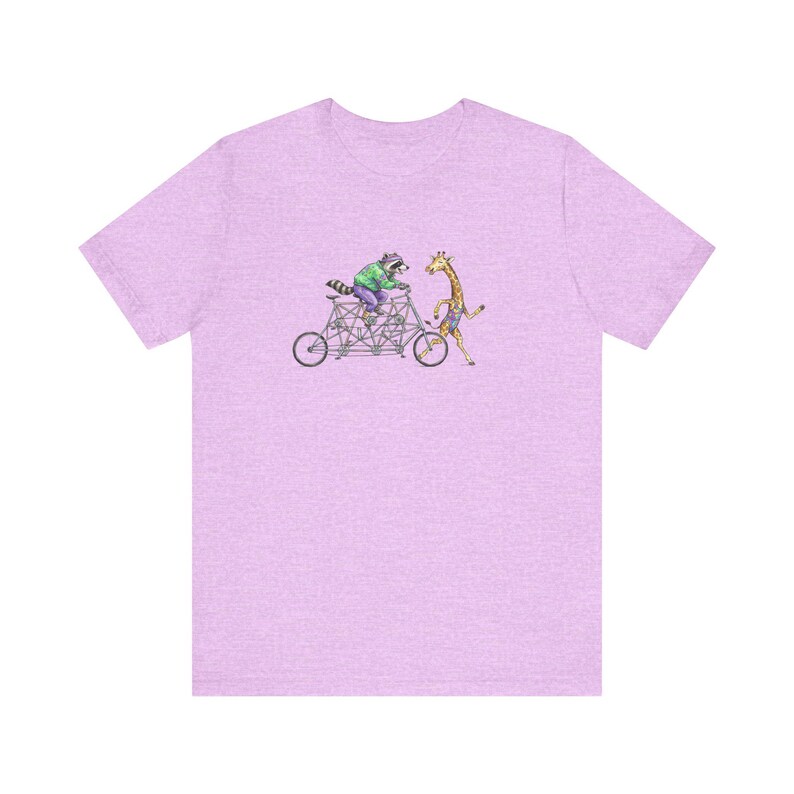 Tandem Bike Animal Friends Graphic Tee - Funny Cycling Animal Gift image 12