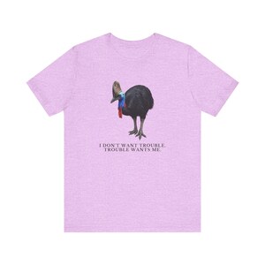 Trouble Finds Me First Shirt, Funny Cassowary Tee, Dangerous Bird Gift, Australian Wildlife Graphic T-Shirt, Bird Nerd afbeelding 18