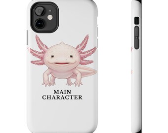 Axolotl-Handyhülle – Energie der Hauptfigur, pinkes Amphibien-Accessoire