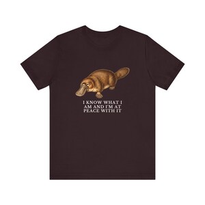 Peace With It Platypus Shirt, Funny Platypus Tee, Self Acceptance Gift, Weird Animal Humor Graphic T-Shirt, Nature Lover image 20