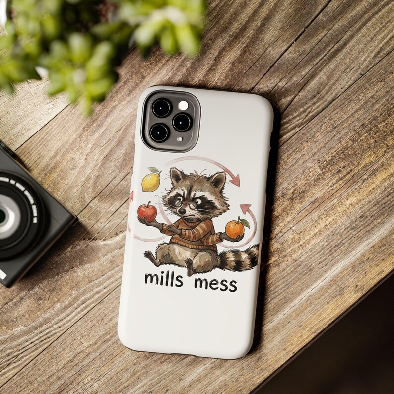 Funda para teléfono Mills Mess Mapache Malabarista - Divertido regalo de animal malabarista imagen 18