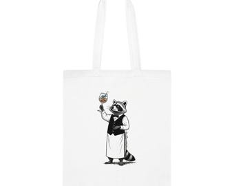 Bolso de mano de sommelier con diseño de mapache - Regalo divertido con temática de vino y mapaches