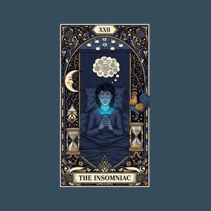 The Insomniac Tarot Card Graphic Tee - Night Owl Witchy Gift image 2