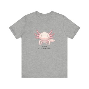 Camiseta con estampado de ajolote, personaje principal – Camiseta rosa con mensaje de confianza anfibia imagen 9