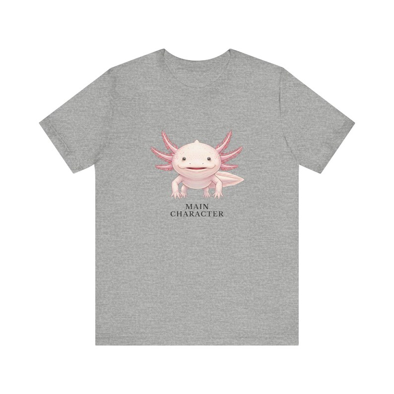 Camiseta con estampado de ajolote, personaje principal – Camiseta rosa con mensaje de confianza anfibia imagen 9