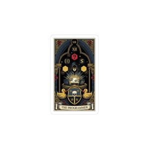The Programmer Tarot Card Sticker - Funny Graphic Gift image 1