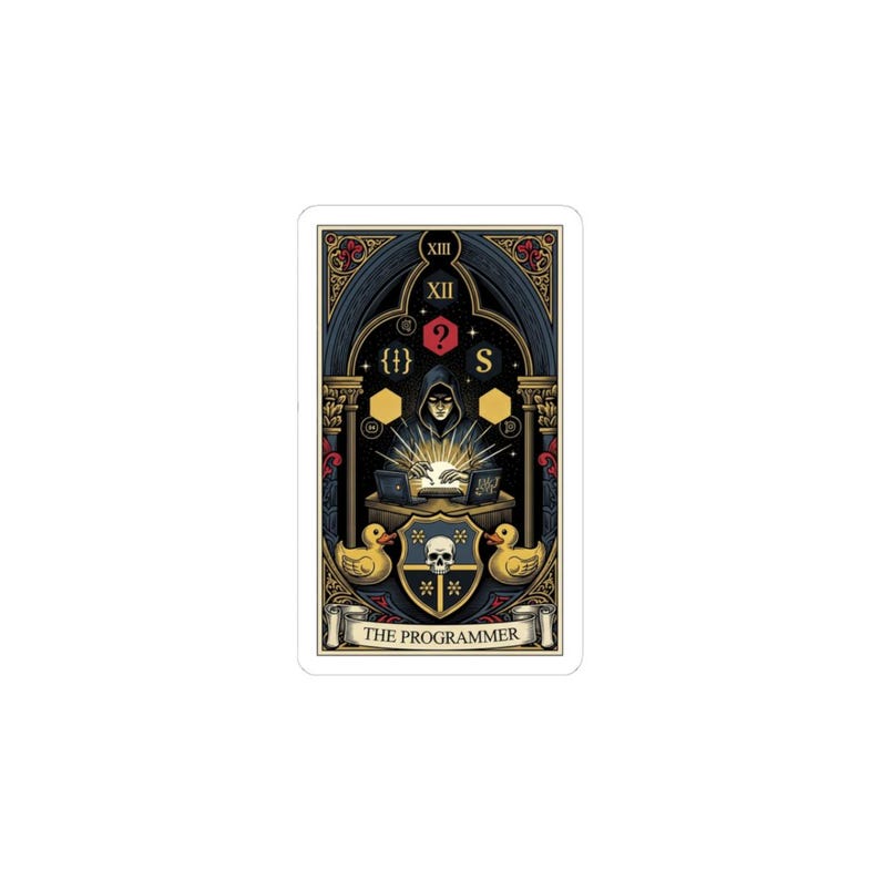 The Programmer Tarot Card Sticker - Funny Graphic Gift image 1