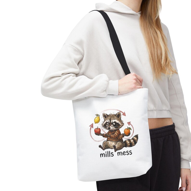 Mills Mess Raccoon Juggler Tote Bag - Funny Juggling Animal Gift image 7