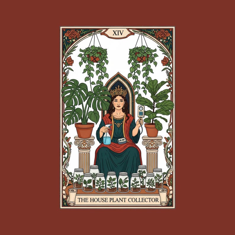 Camiseta con estampado de cartas del tarot para coleccionistas de plantas de interior - Regalo gráfico divertido imagen 2