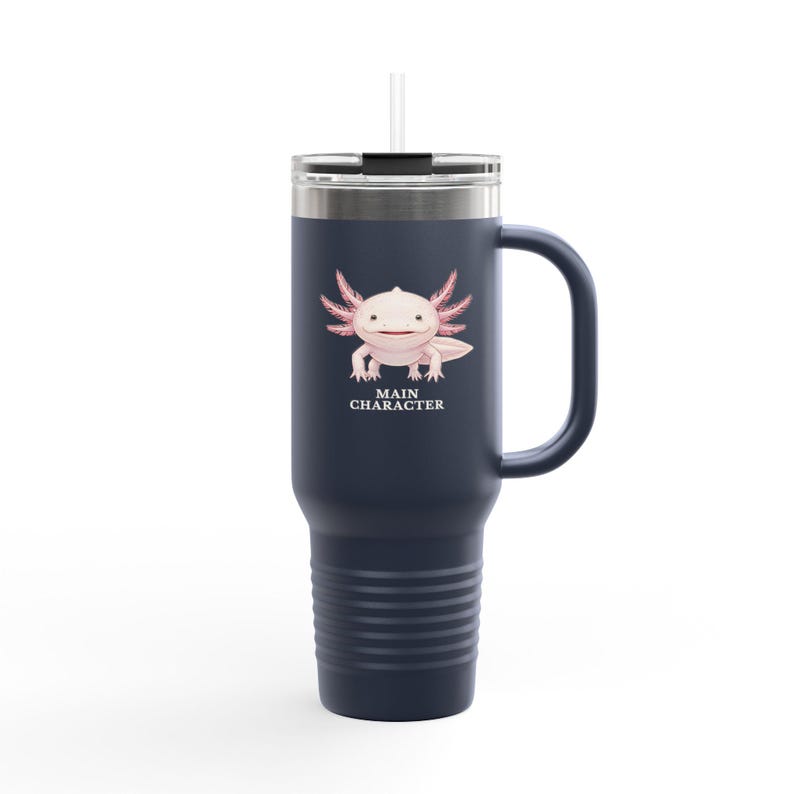 Vaso de viaje con diseño de ajolote – Vaso rosa con diseño de anfibio que transmite confianza. imagen 8