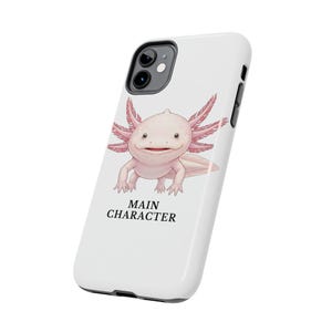 Coque de téléphone Axolotl – Personnage principal Énergie, accessoire amphibien rose image 3
