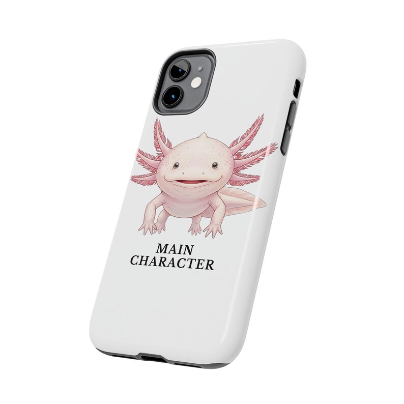 Coque de téléphone Axolotl – Personnage principal Énergie, accessoire amphibien rose image 3