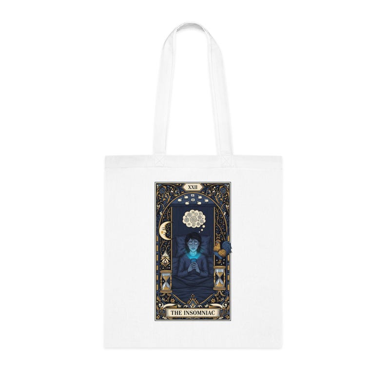 Bolso de mano con diseño de cartas del tarot para insomnes - Regalo de bruja nocturna imagen 2