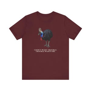 Trouble Finds Me First Shirt, Funny Cassowary Tee, Dangerous Bird Gift, Australian Wildlife Graphic T-Shirt, Bird Nerd afbeelding 19
