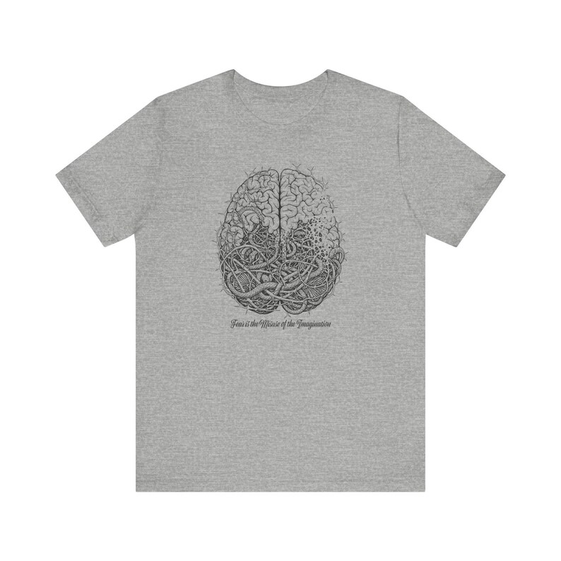 Fear Is the Misuse of the Imagination Graphic Tee - Dark Art Quote Gift bild 6