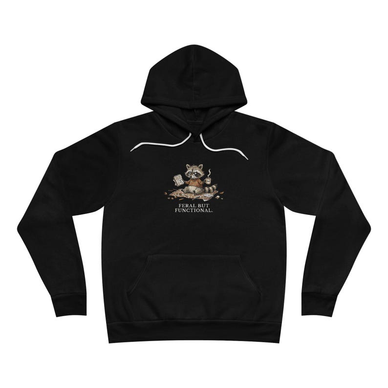 Feral But Functional Hoodie - Funny Raccoon Burnout Gift image 5