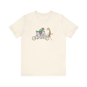 Tandem Bike Animal Friends Graphic Tee - Funny Cycling Animal Gift image 10
