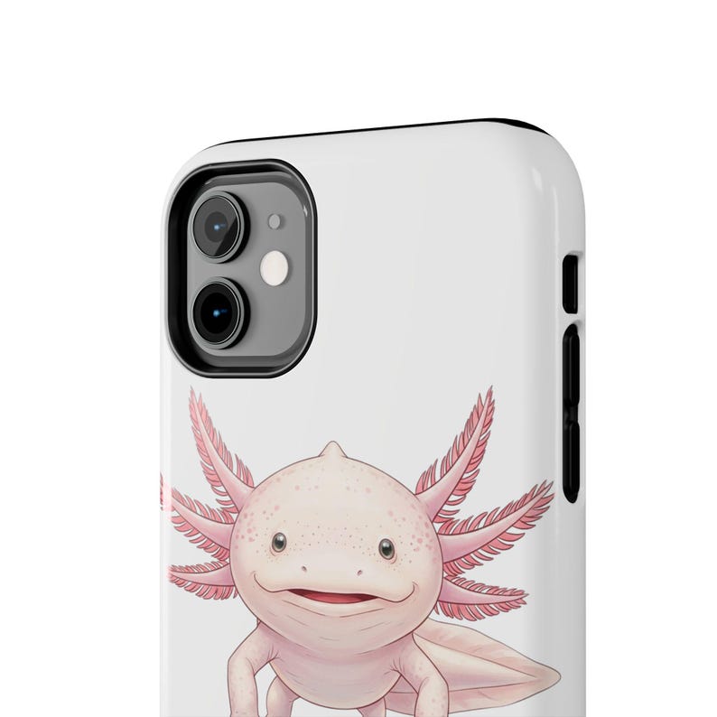 Coque de téléphone Axolotl – Personnage principal Énergie, accessoire amphibien rose image 4