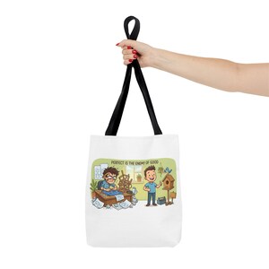 Borsa tote con citazione divertente sulla produttività: "La perfezione è nemica del bene" - Regalo immagine 4
