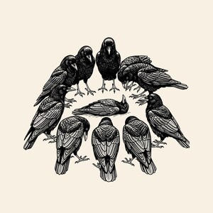A Murder of Crows Graphic Tee - Gothic Bird Lover Gift bild 2