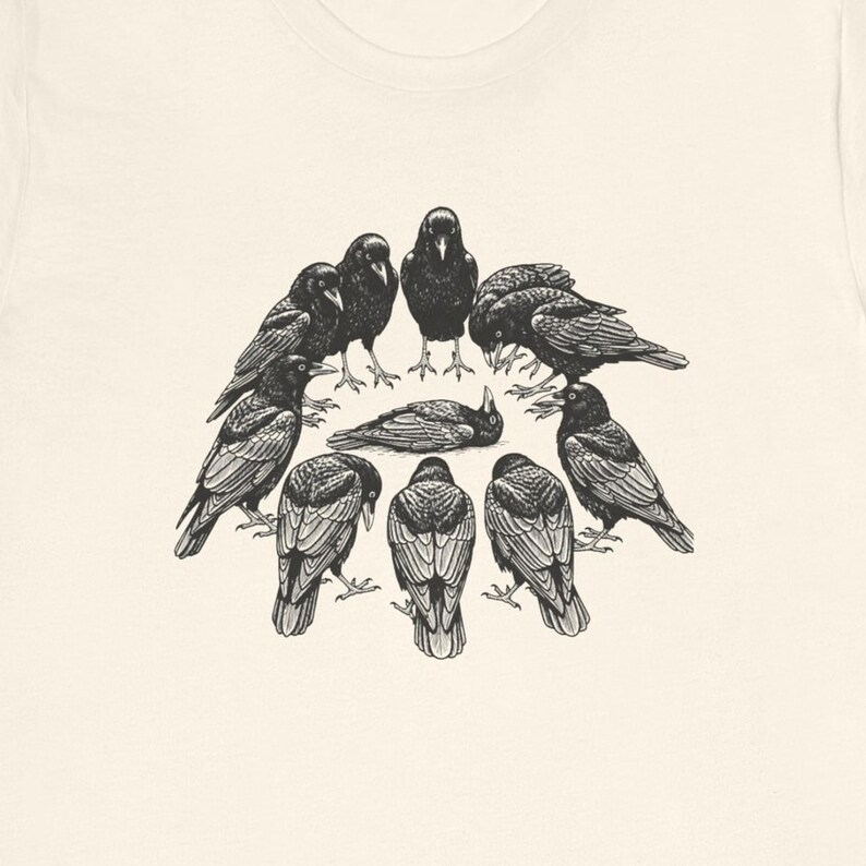 A Murder of Crows Graphic Tee - Gothic Bird Lover Gift bild 1