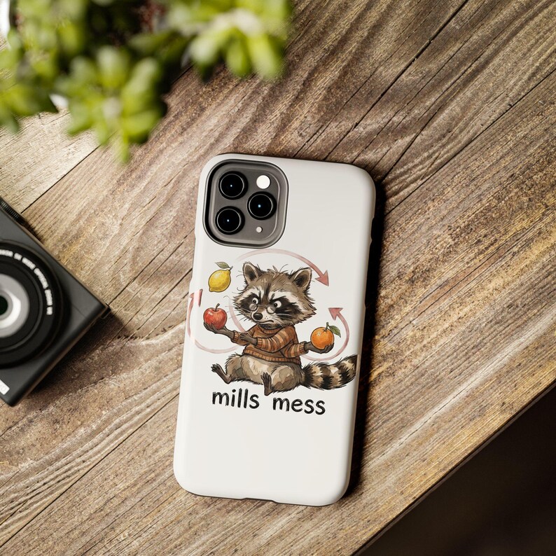Funda para teléfono Mills Mess Mapache Malabarista - Divertido regalo de animal malabarista imagen 12