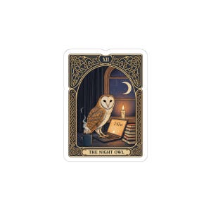 The Night Owl Tarot Tee Sticker zdjęcie 4
