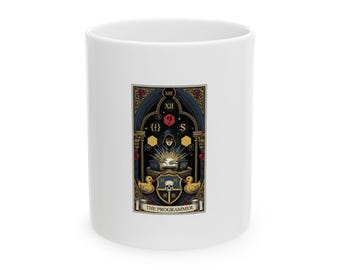 The Programmer Tarot Card Ceramic Mug - Funny Graphic Gift