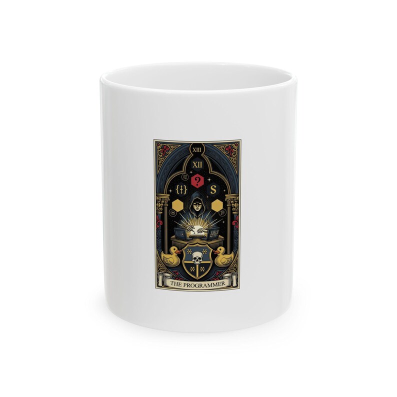The Programmer Tarot Card Ceramic Mug - Funny Graphic Gift image 1