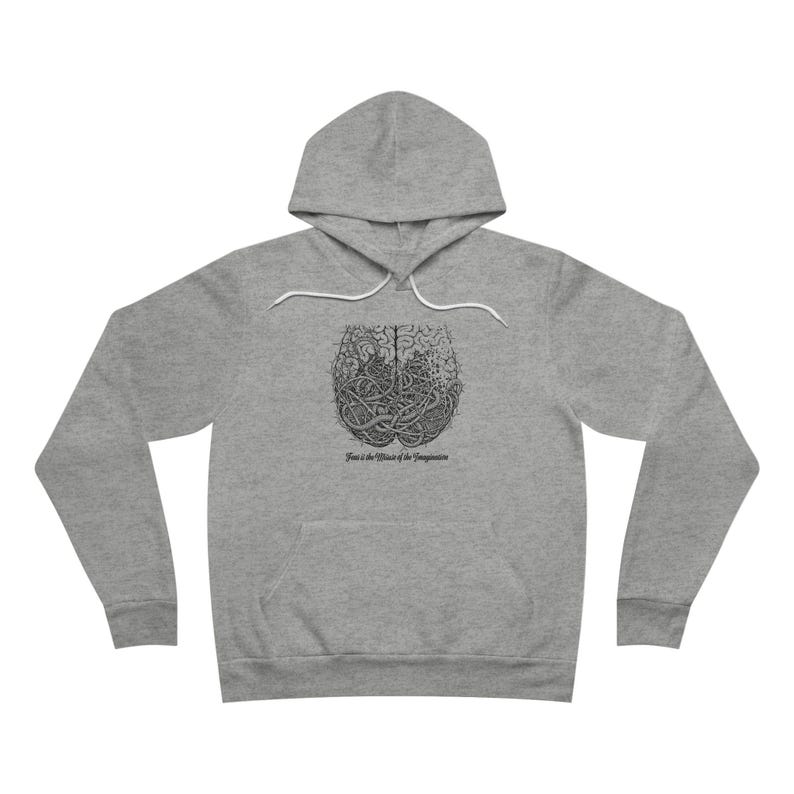 Fear Is the Misuse of the Imagination Hoodie - Dark Art Quote Gift Bild 6