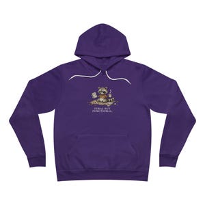 Feral But Functional Hoodie - Funny Raccoon Burnout Gift image 10