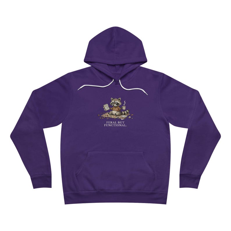Feral But Functional Hoodie - Funny Raccoon Burnout Gift image 10