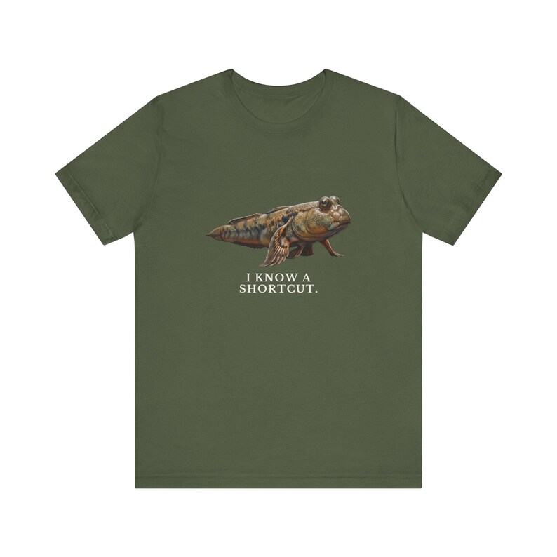 I Know A Shortcut Shirt, Funny Evolution Tee, Tiktaalik Fish Science Humor, Paleontology Gift, Prehistoric Graphic T-Shirt image 3