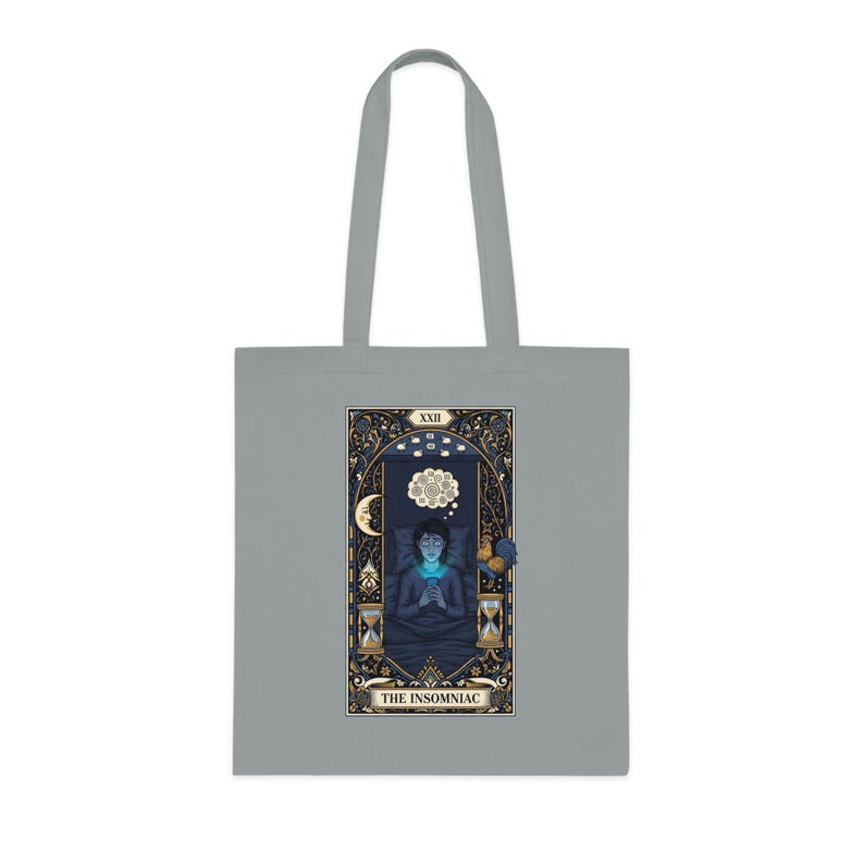Bolso de mano con diseño de cartas del tarot para insomnes - Regalo de bruja nocturna imagen 3