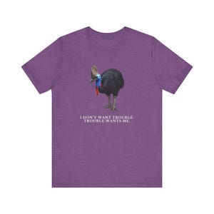 Trouble Finds Me First Shirt, Funny Cassowary Tee, Dangerous Bird Gift, Australian Wildlife Graphic T-Shirt, Bird Nerd afbeelding 17