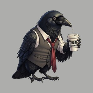Chaos Coordinator Raven Graphic Tee - Funny Work Chaos Gift imagem 2