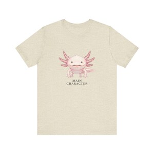 Camiseta con estampado de ajolote, personaje principal – Camiseta rosa con mensaje de confianza anfibia imagen 7