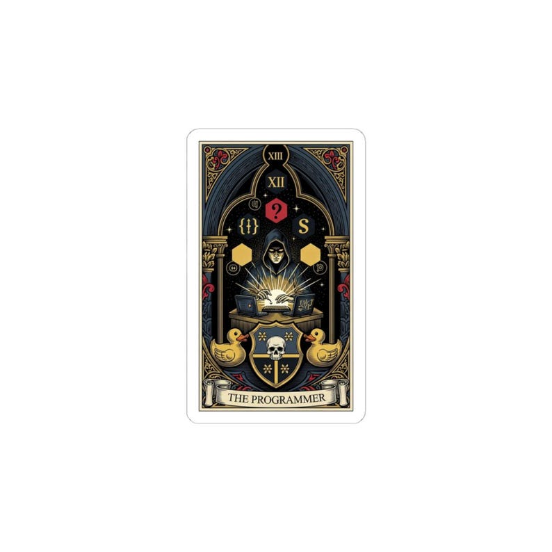 The Programmer Tarot Card Sticker - Funny Graphic Gift image 4