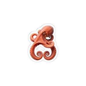 Octopus Figure Eight Sticker - Realistic Octopus Kiss-Cut Sticker, Ocean Lover Gift Bild 7
