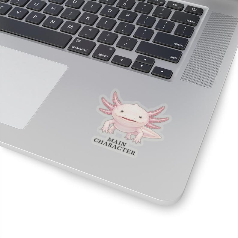 Main Character Axolotl Sticker – Smiling Pink Animal Confidence Gift image 8