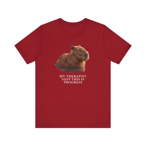 My Therapist Calls This Progress Shirt, Funny Capybara Tee, Therapy Humor Gift, Mental Health Meme Graphic T-Shirt, Self Care image 19