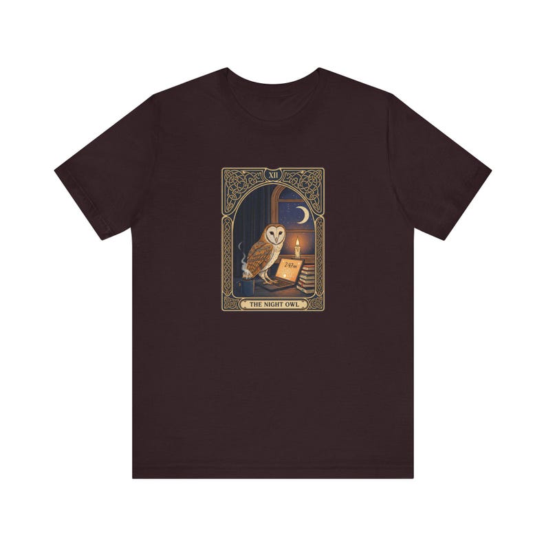 The Night Owl Tarot Graphic Tee - Funny Graphic Gift afbeelding 10