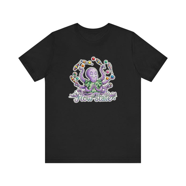 Camiseta con estampado de pulpo meditativo haciendo malabares - Regalo para cefalópodos en estado de flujo imagen 7