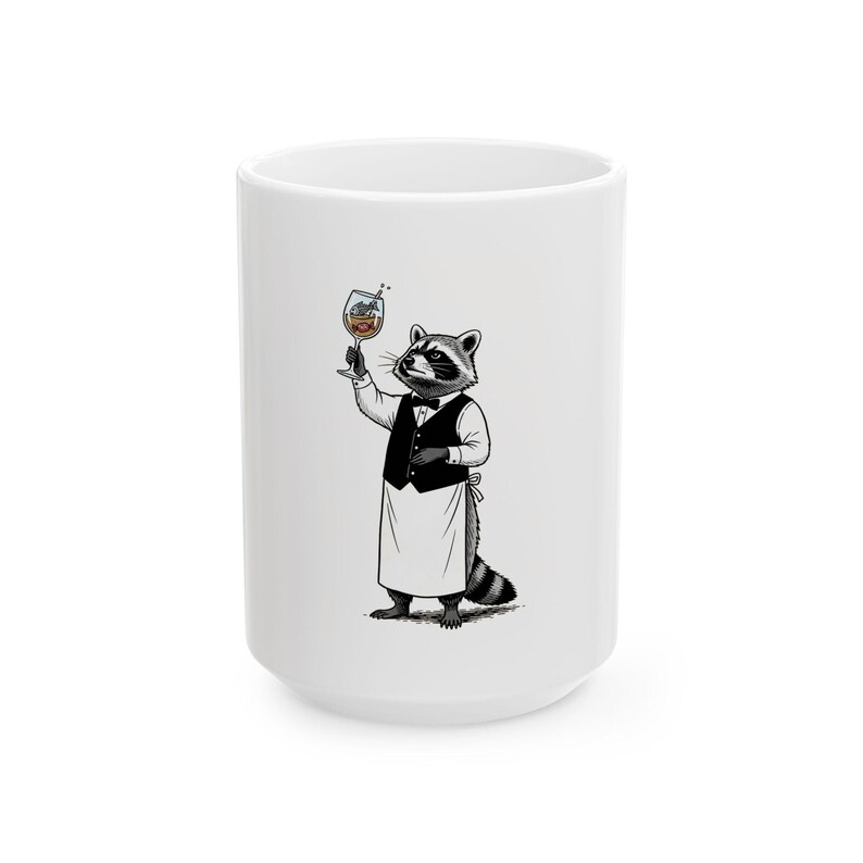 Trash Panda Sommelier Ceramic Mug - Raccoon Wine Humor Gift bild 2