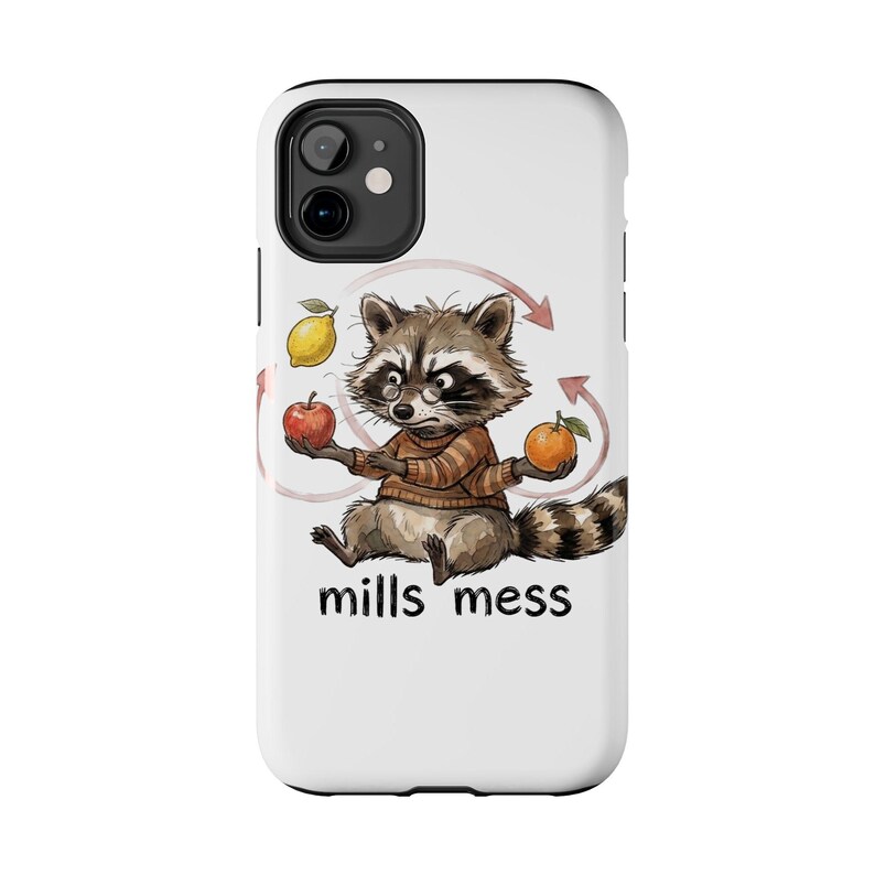 Funda para teléfono Mills Mess Mapache Malabarista - Divertido regalo de animal malabarista imagen 2