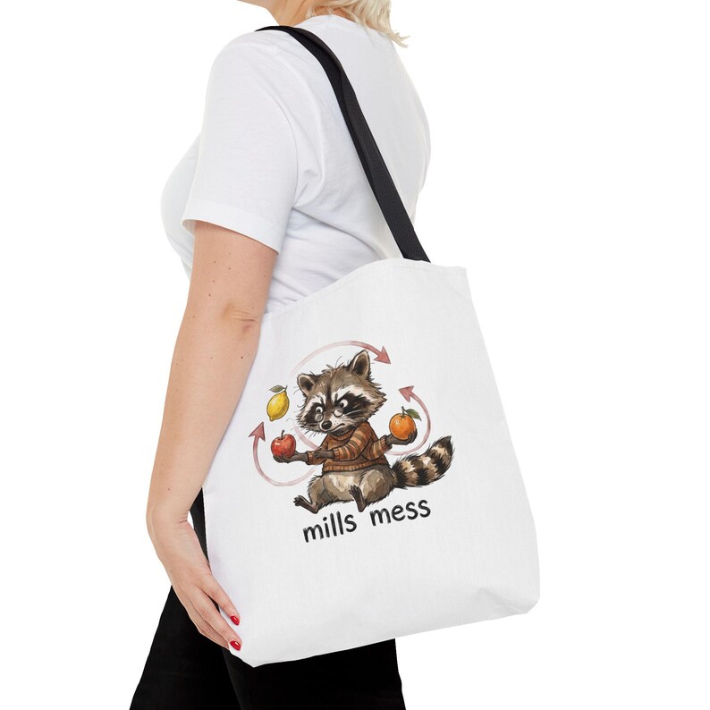 Mills Mess Raccoon Juggler Tote Bag - Funny Juggling Animal Gift image 12