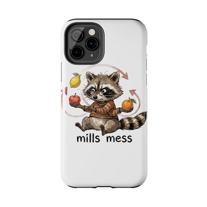 Funda para teléfono Mills Mess Mapache Malabarista - Divertido regalo de animal malabarista imagen 8