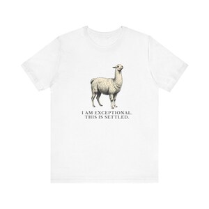 Exceptional This Is Settled Shirt, Funny Llama Tee, Self Confidence Gift, Bold Statement Graphic T-Shirt, Llama Lover image 4