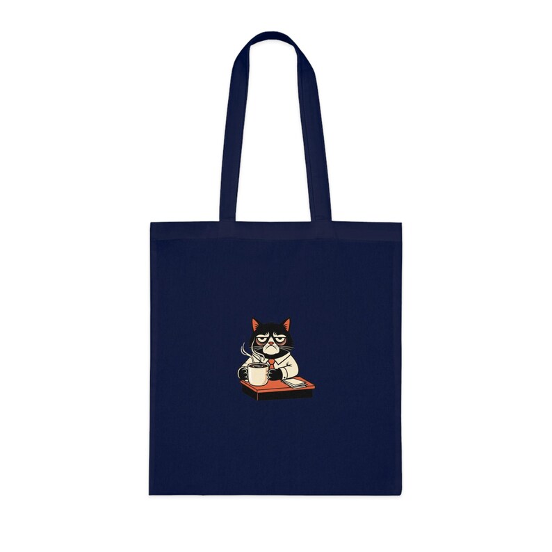 Don't Bother Me Cat Tote Bag - Grumpy Office Cat Gift image 4